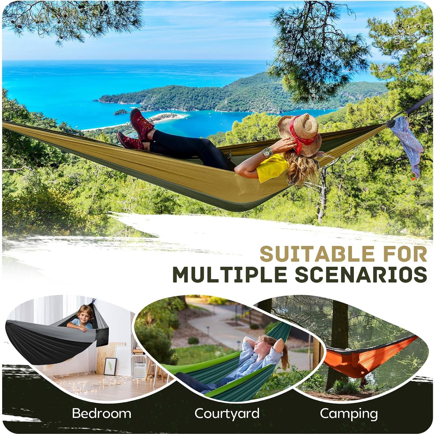 Hamaca Doble de Camping PUPTILY 272 kg Nylon Portátil