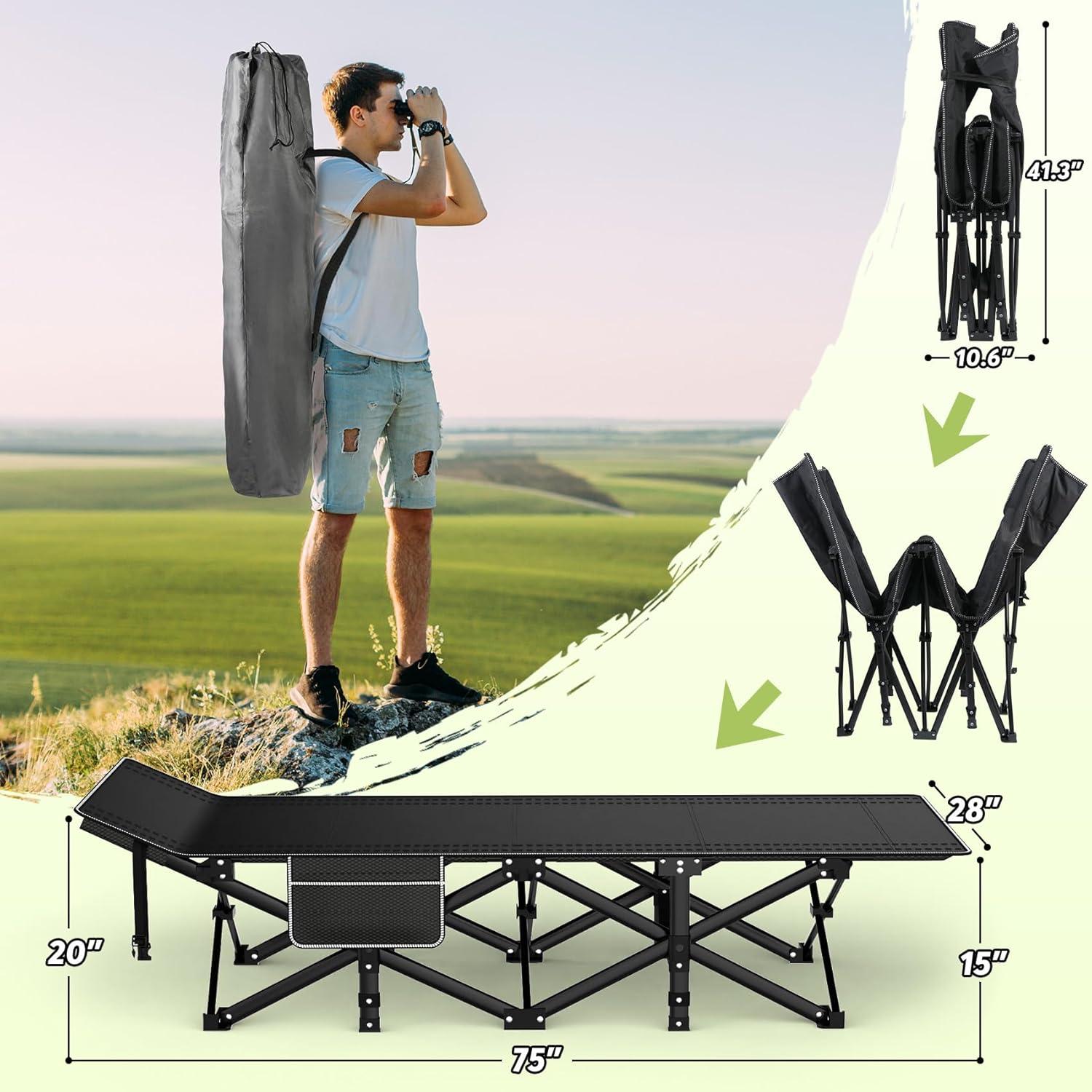 Cama de Camping Plegable Suteck 190.5x71.1cm Oxford 1200D