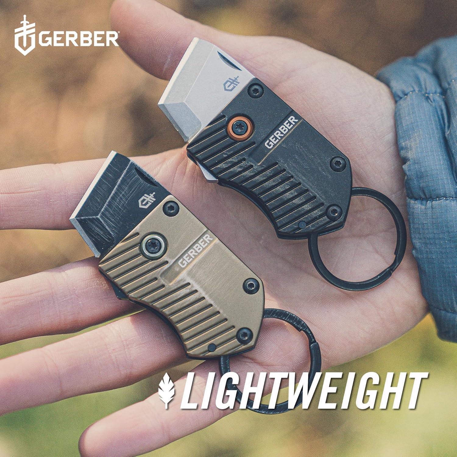 Gerber Gear Key Note Pocket Knife, 1" Plain Edge Box Cutter EDC Keychain Pocket Knife for Everyday Carry, Black