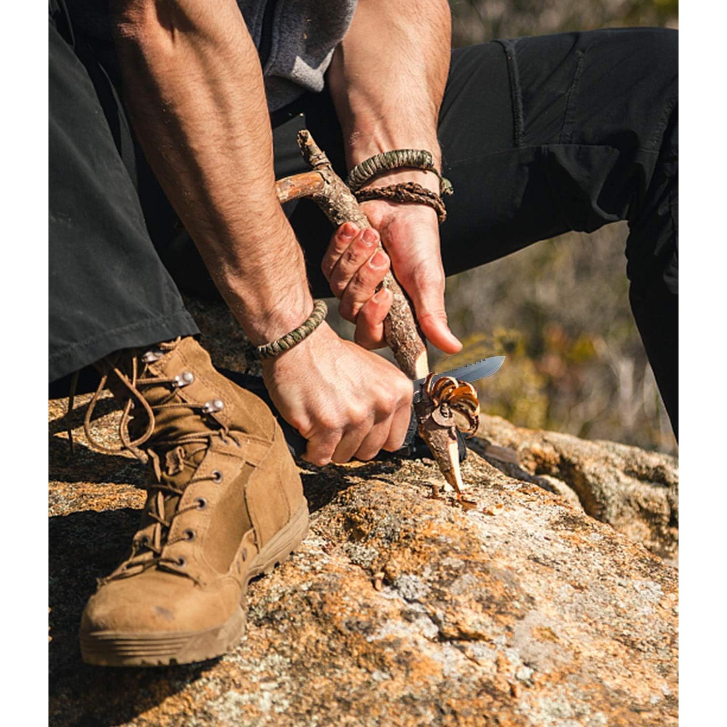 Camping Axe, Folding Portable Survival Hatchet/Shovel Multi-Tool, Tactical Tomahawk with Hammer for Outdoor Hunting Hiking Camping