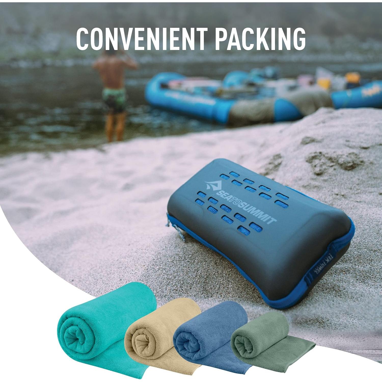 Toalla de Camping Sea to Summit Tek Pequeña Microfibra Azul