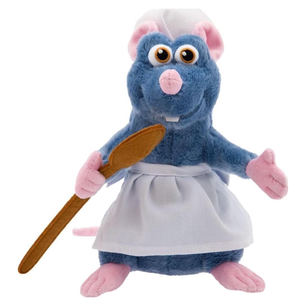 Official Ratatouille Rat Plush - Master Chef Remy Stuffed Animal with Chef's Hat & Apron, Soft Plush Fabric, Felt Spoon, Detailed Sculpting, Embroidered Features - Small 9''