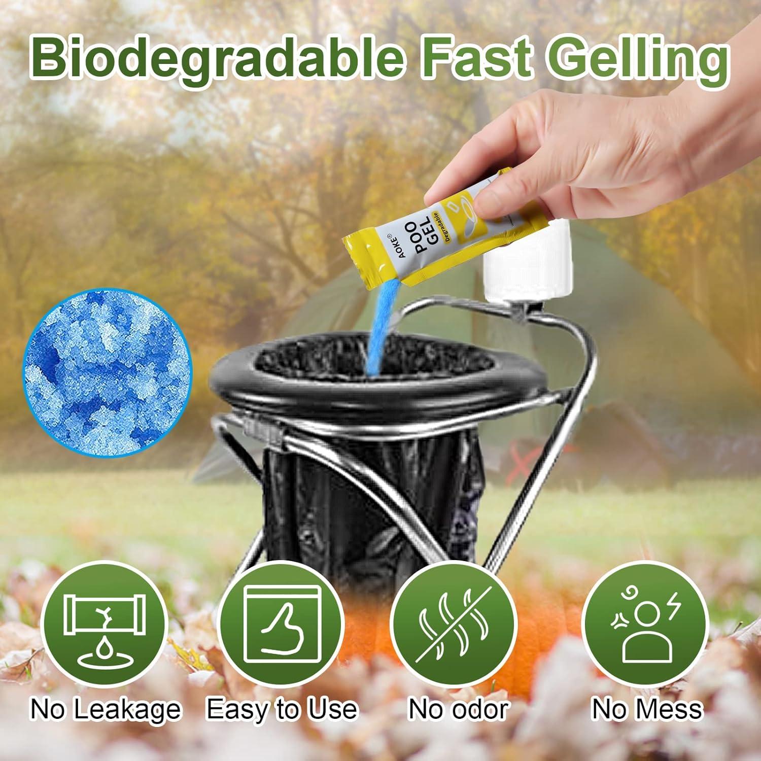 Gel Absorbente Ecológico AOKE para Inodoro Portátil 100 Pcs