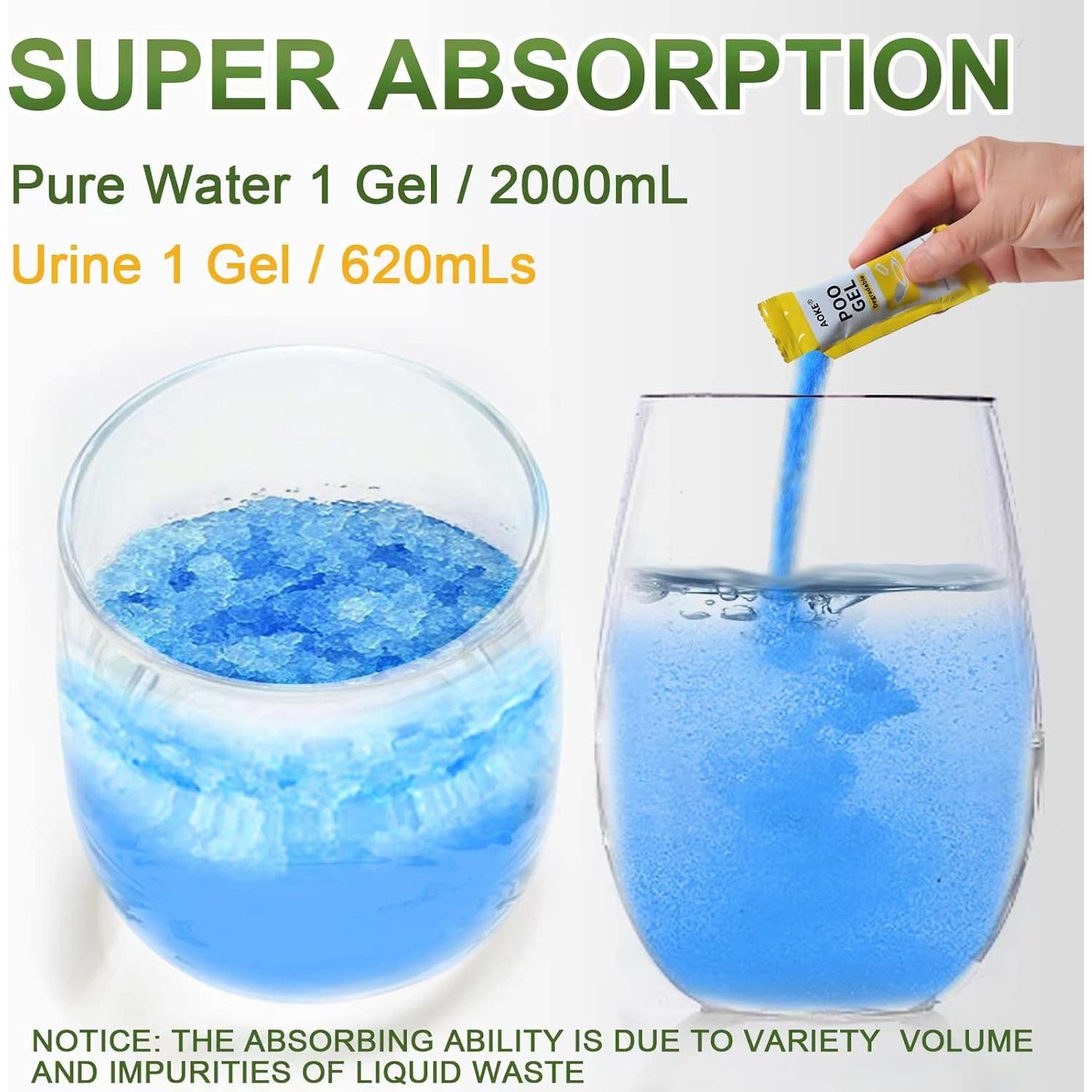 Gel Absorbente Ecológico AOKE para Inodoro Portátil 100 Pcs