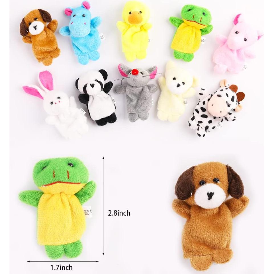 Juego de 10 Marionetas de Dedo de Animales de Felpa Miaopen