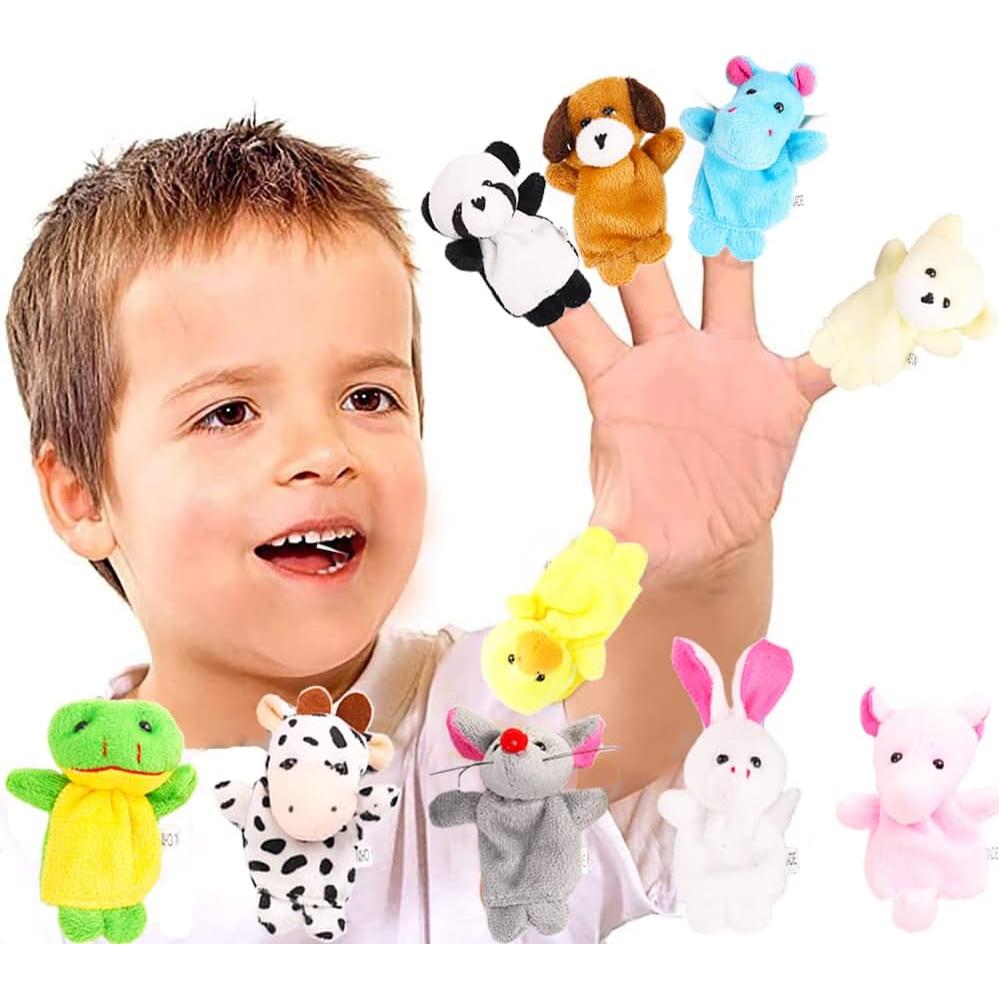 Juego de 10 Marionetas de Dedo de Animales de Felpa Miaopen
