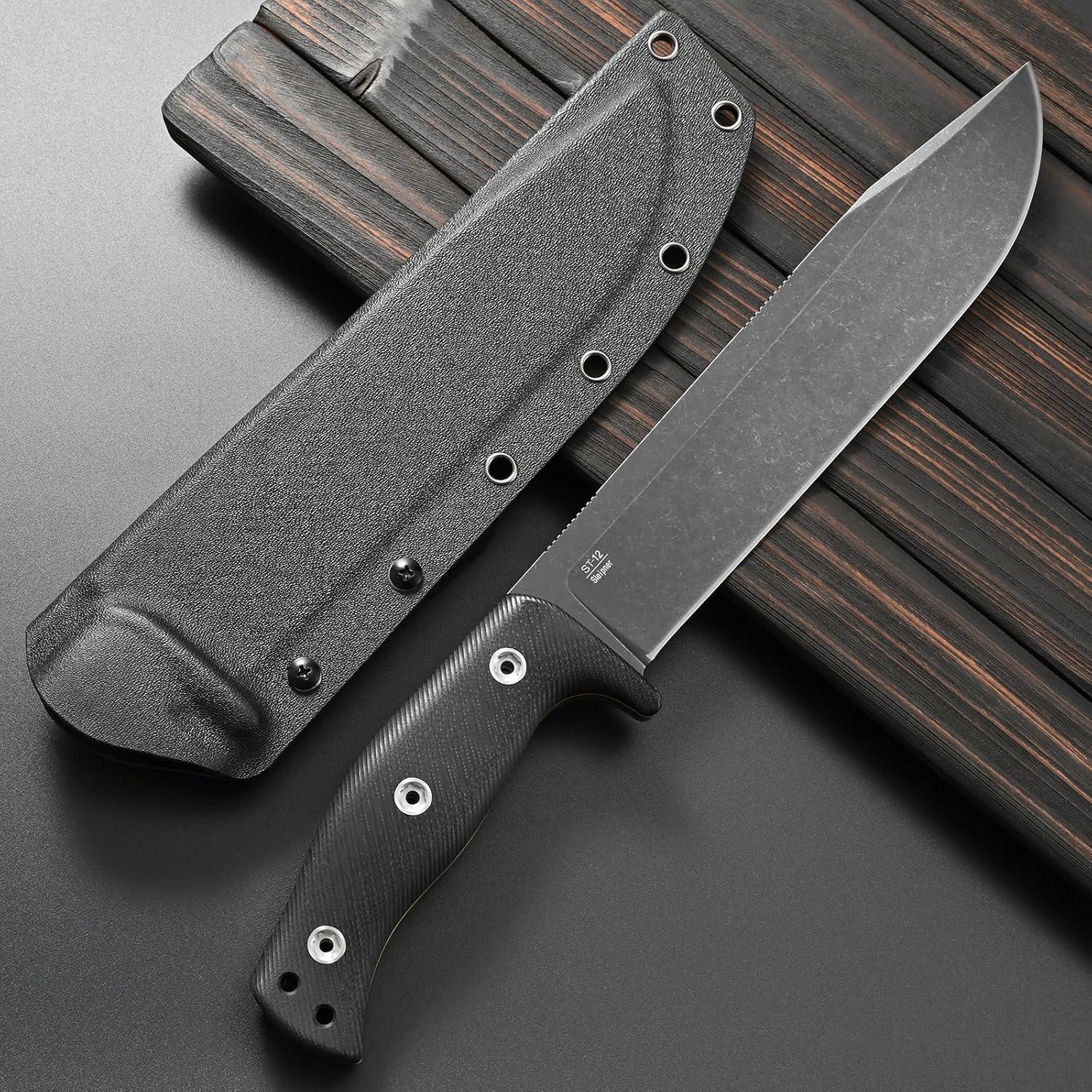 Cuchillo Fijo Sitivien ST12 Plus Acero Sleipner 20.8 cm Negro