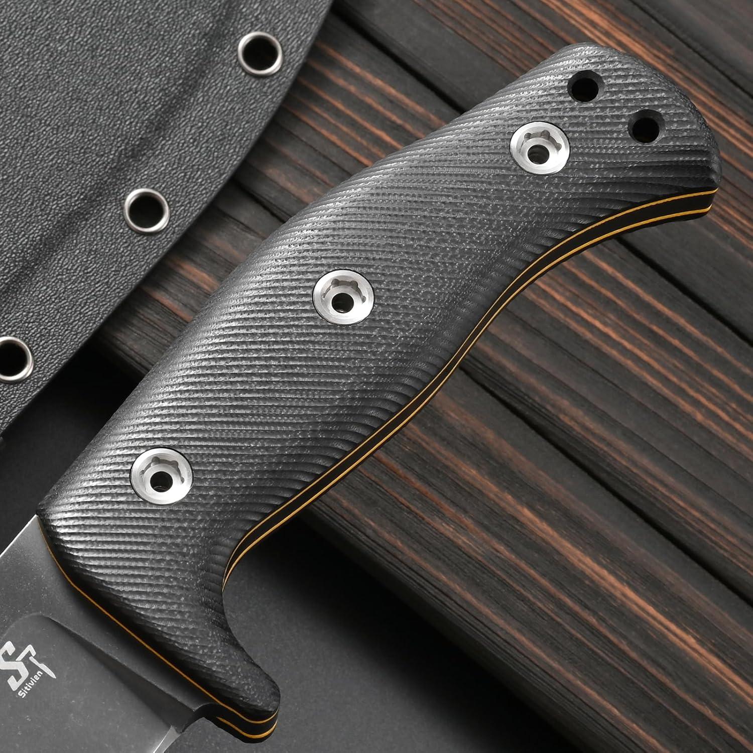 Cuchillo Fijo Sitivien ST12 Plus Acero Sleipner 20.8 cm Negro