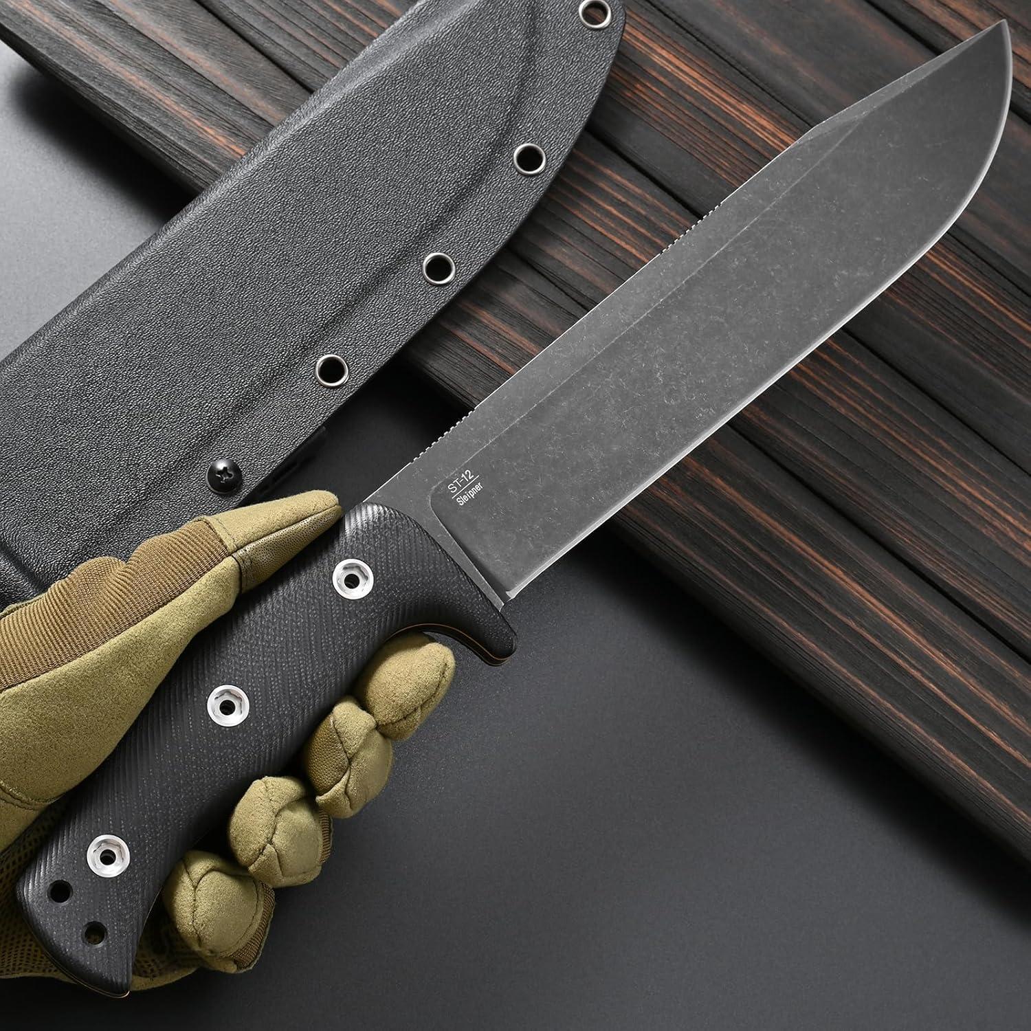 Cuchillo Fijo Sitivien ST12 Plus Acero Sleipner 20.8 cm Negro