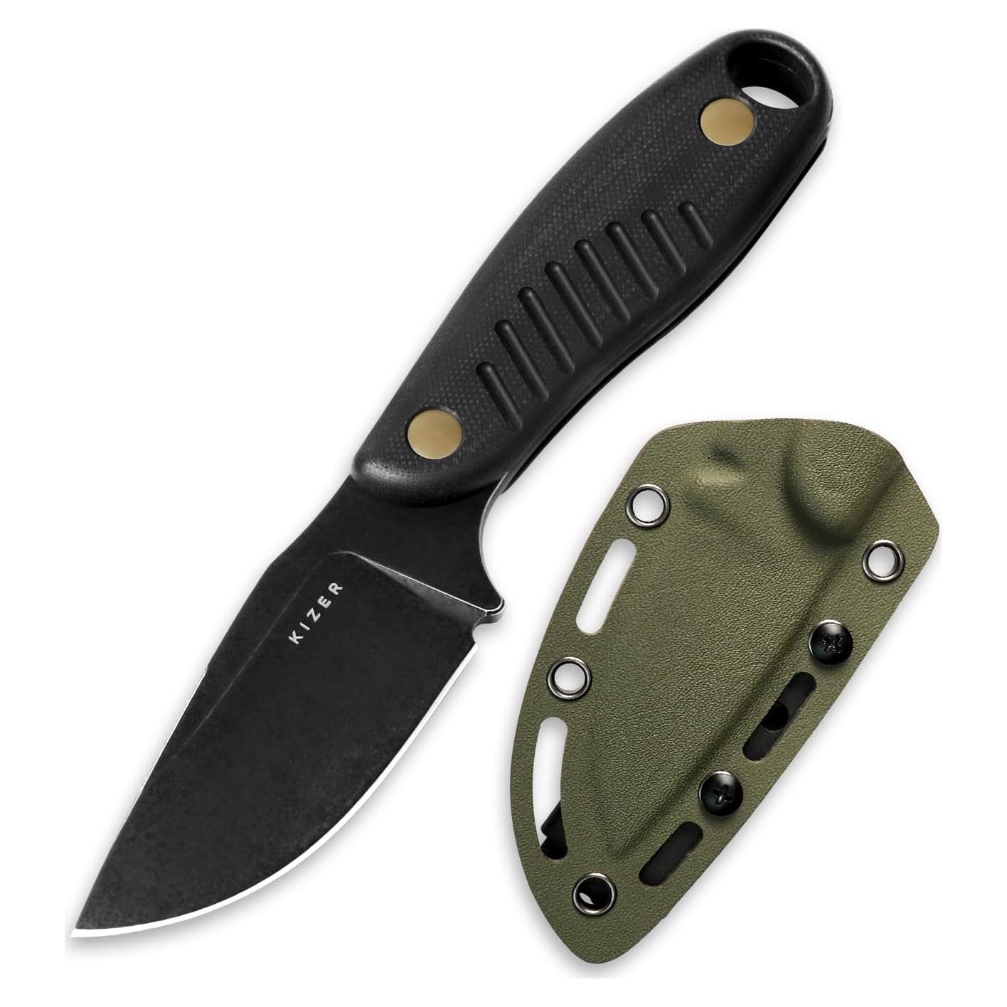 Cuchillo de hoja fija Kizer Hare D2 7.99 cm con funda