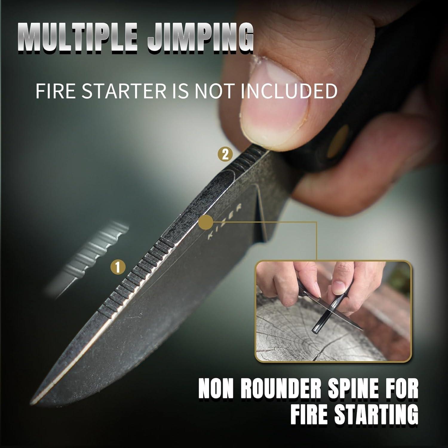 Cuchillo de hoja fija Kizer Hare D2 7.99 cm con funda