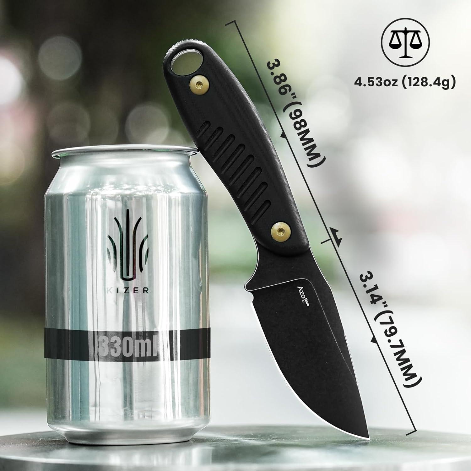 Cuchillo de hoja fija Kizer Hare D2 7.99 cm con funda