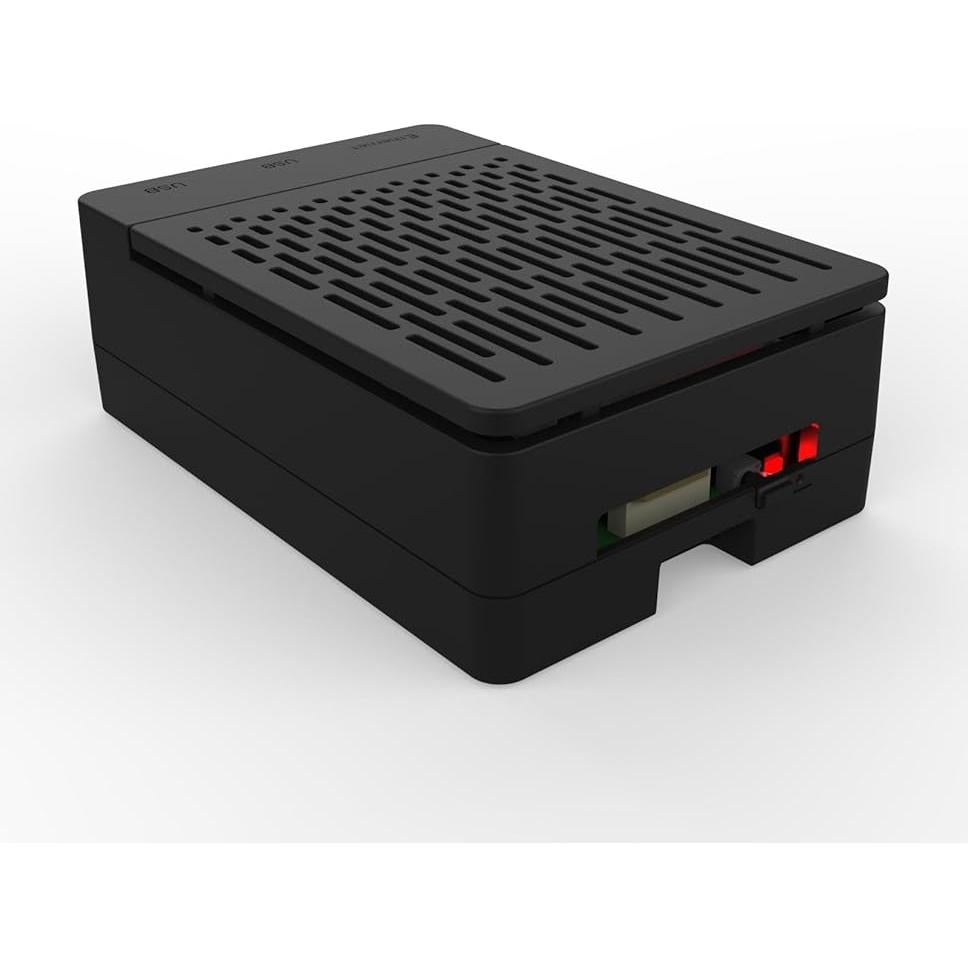 Funda para Raspberry Pi 5 iUniker con Ventilador y Disipador Negro