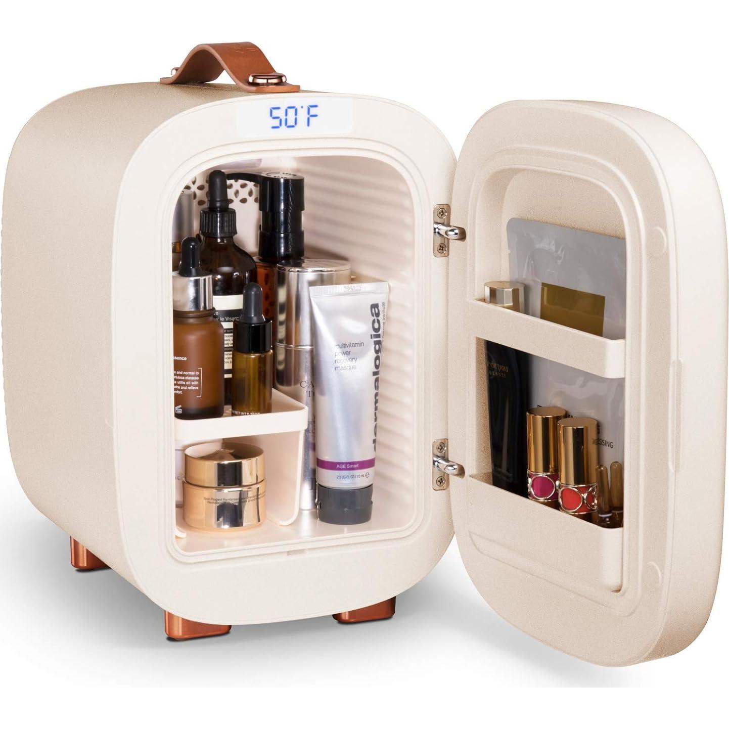 Mini Refrigerador QUBI 5L Blanco Crema para Cosméticos y Cuidado de la Piel