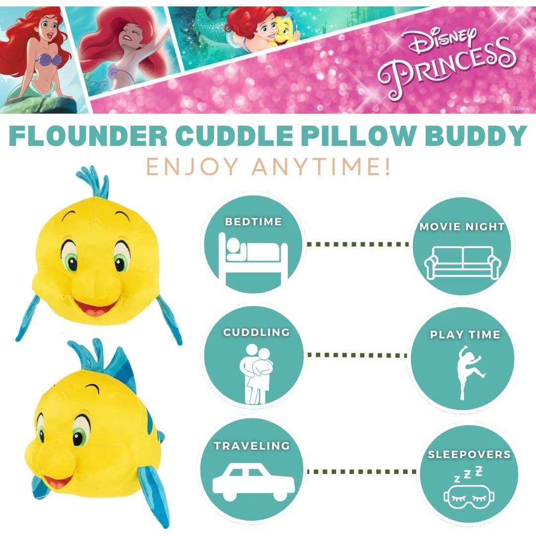 Almohada de Peluche Flounder La Sirenita Franco 28x39 cm