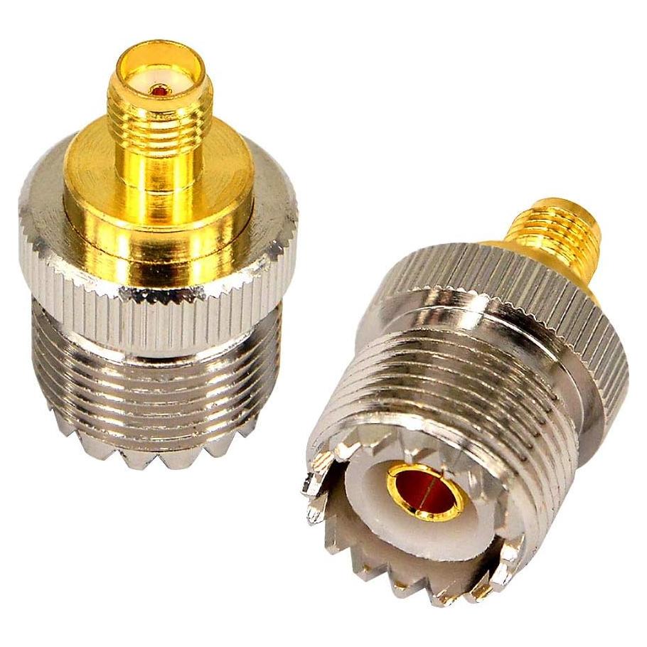 Adaptador Coaxial UHF Femenino a SMA Femenino OneLinkMore - 2 Piezas