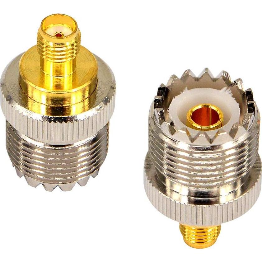 Adaptador Coaxial UHF Femenino a SMA Femenino OneLinkMore - 2 Piezas