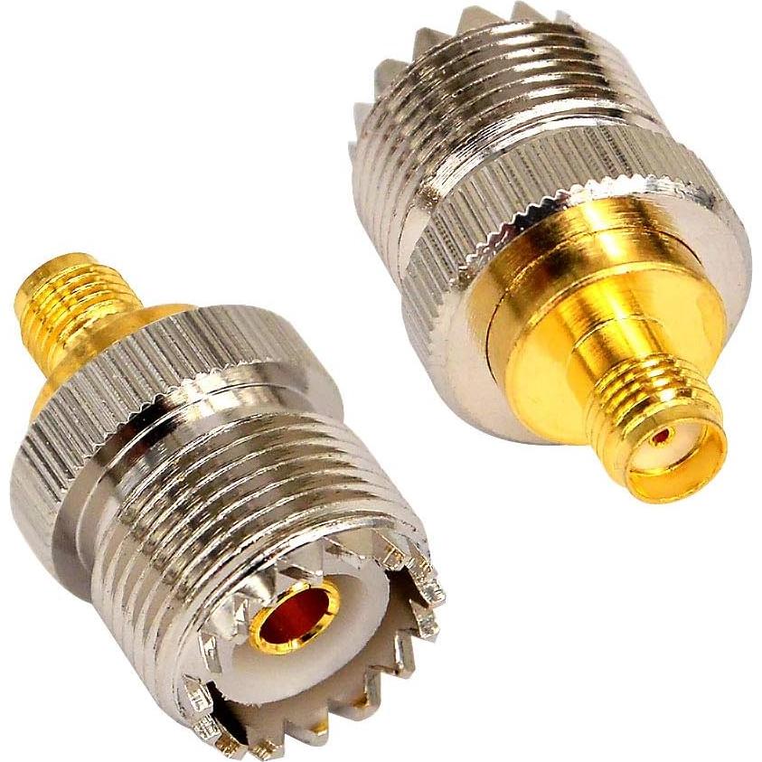 Adaptador Coaxial UHF Femenino a SMA Femenino OneLinkMore - 2 Piezas