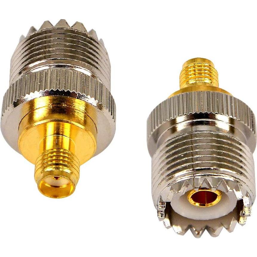 Adaptador Coaxial UHF Femenino a SMA Femenino OneLinkMore - 2 Piezas