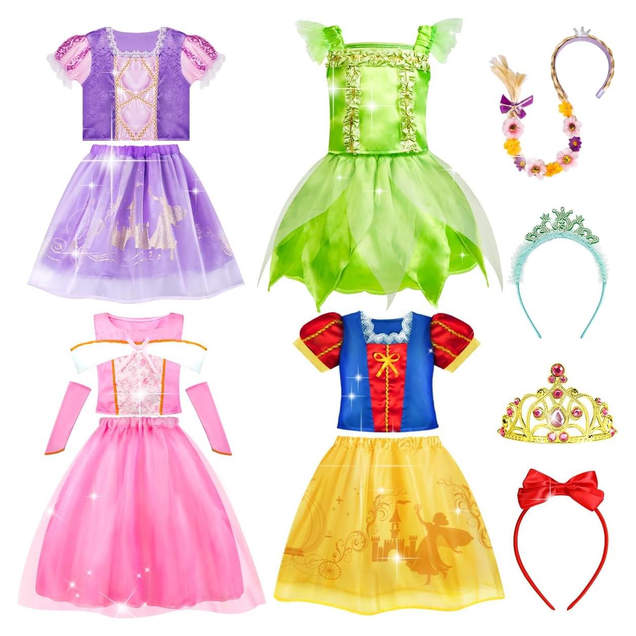 Meland Disfraz de Princesa para Niñas 3-8 Años con Accesorios