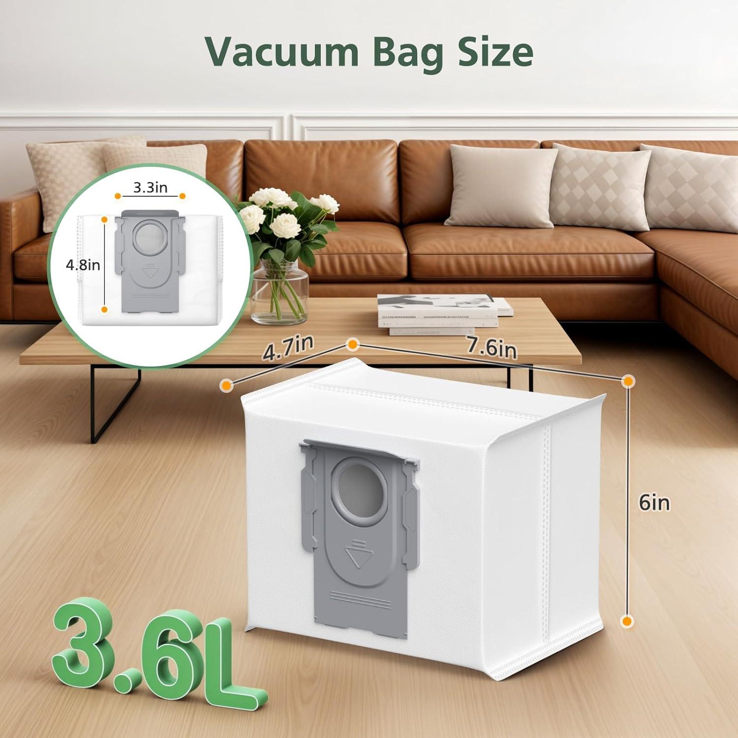 16 Bolsas de Polvo Q5 para Roborock - 3.6L, Alta Eficiencia