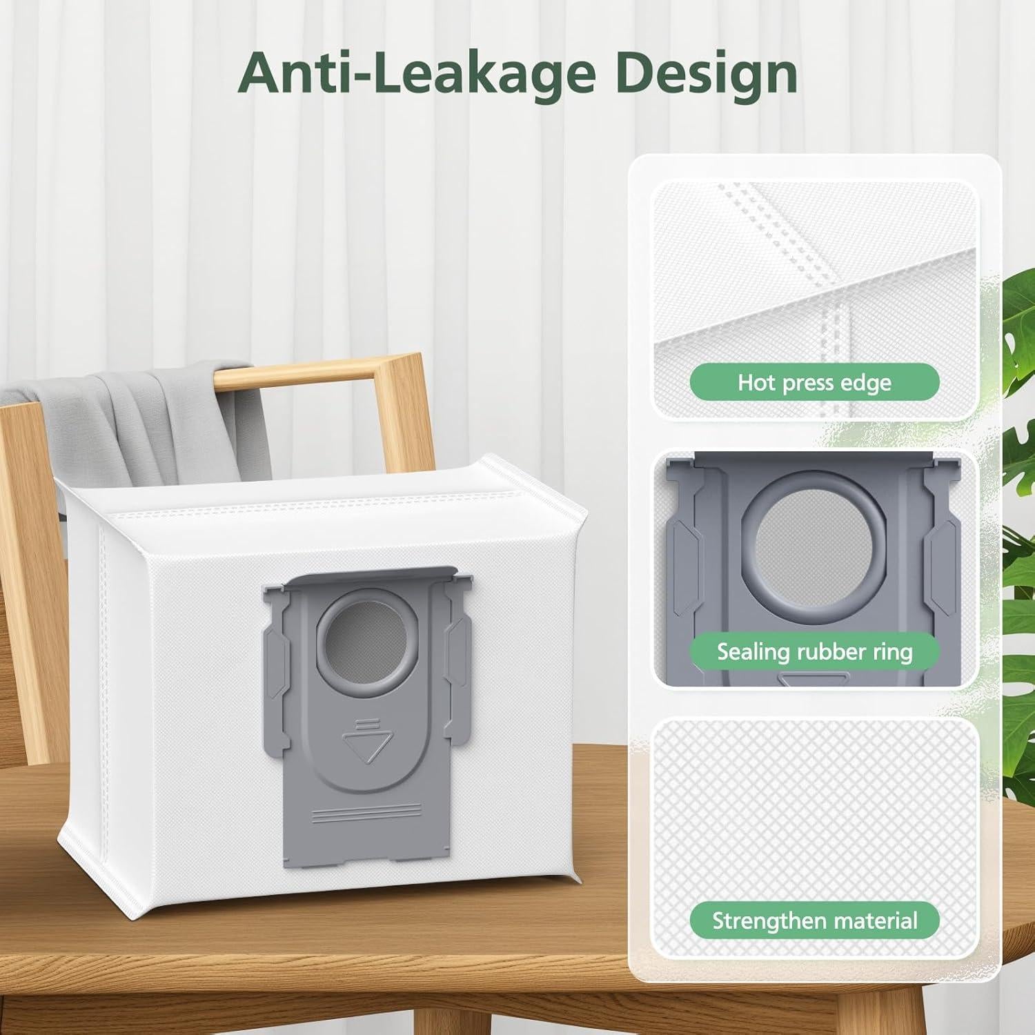 16 Bolsas de Polvo Q5 para Roborock - 3.6L, Alta Eficiencia