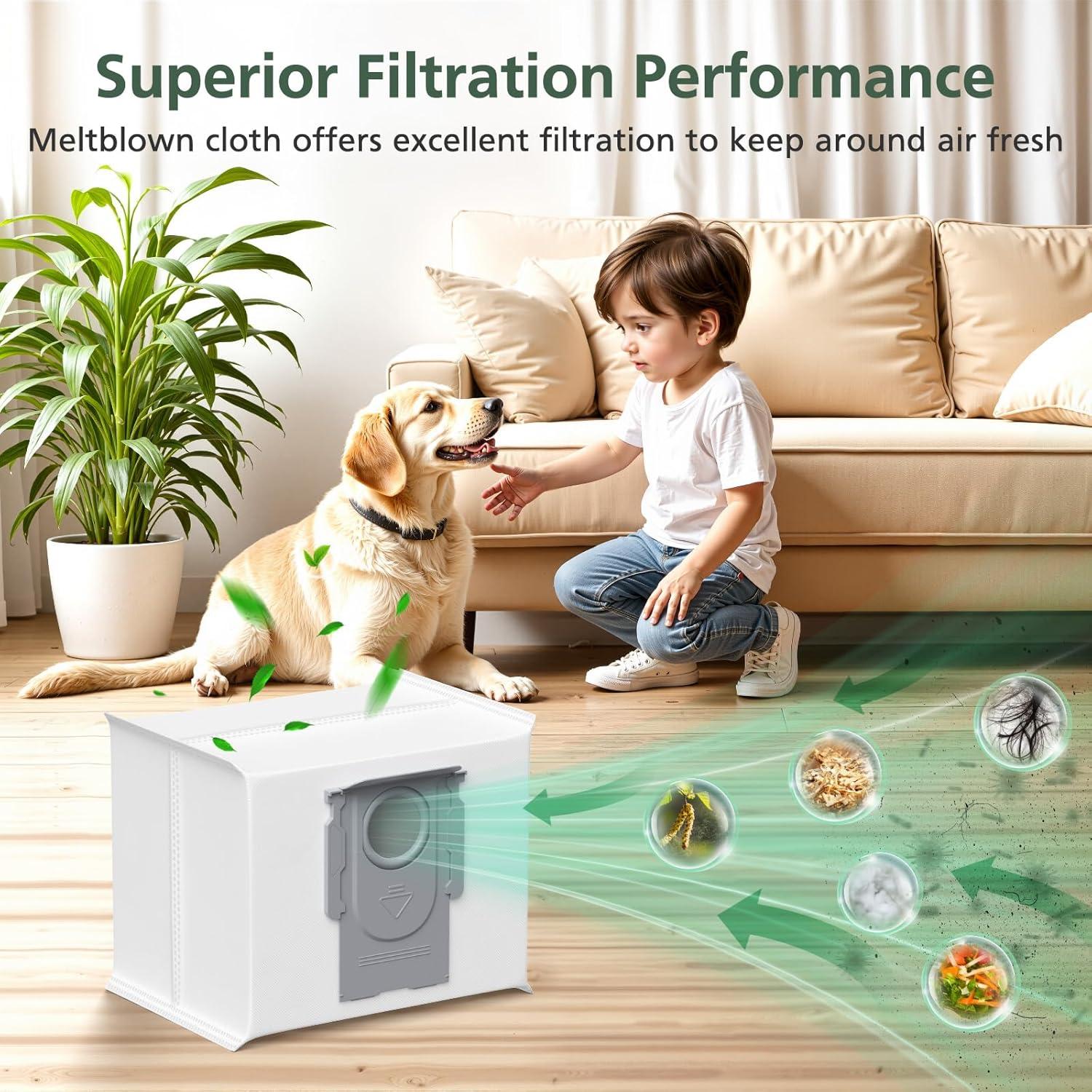 16 Bolsas de Polvo Q5 para Roborock - 3.6L, Alta Eficiencia