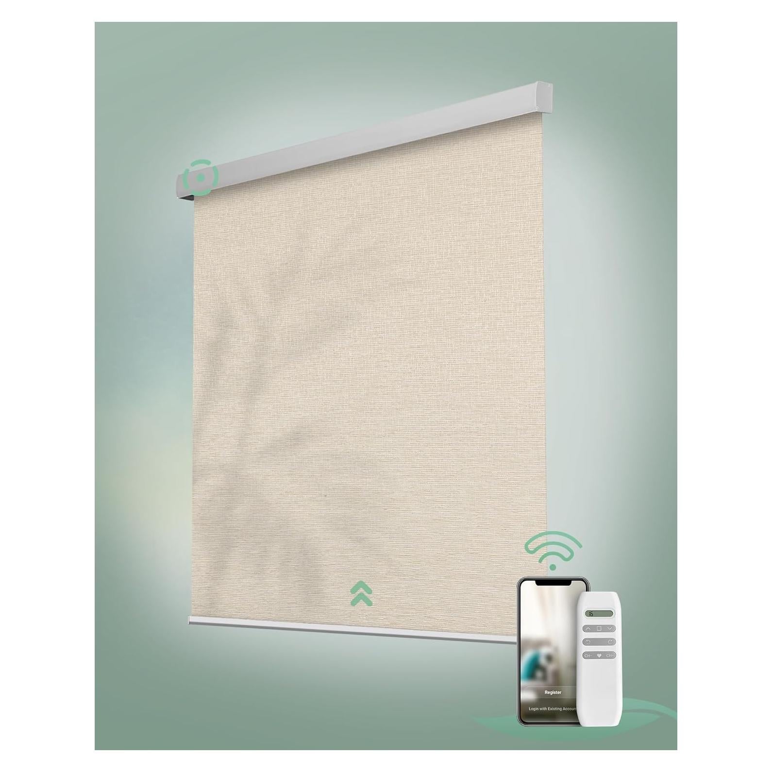 Cortinas Motorizadas Yoolax 267.4x299.7cm Filtrantes Luz Duna Dorada