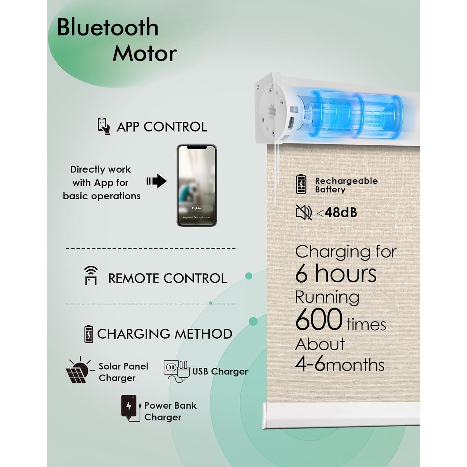 Cortinas Motorizadas Yoolax 267.4x299.7cm Filtrantes Luz Duna Dorada