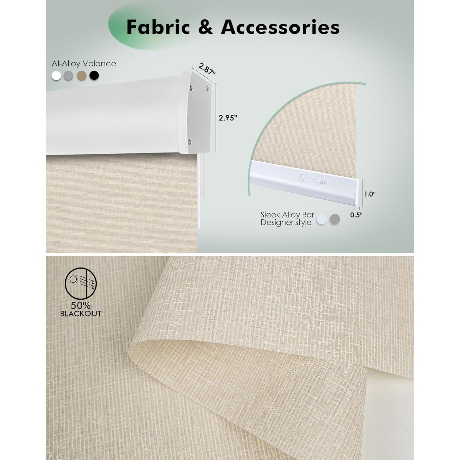 Cortinas Motorizadas Yoolax 267.4x299.7cm Filtrantes Luz Duna Dorada