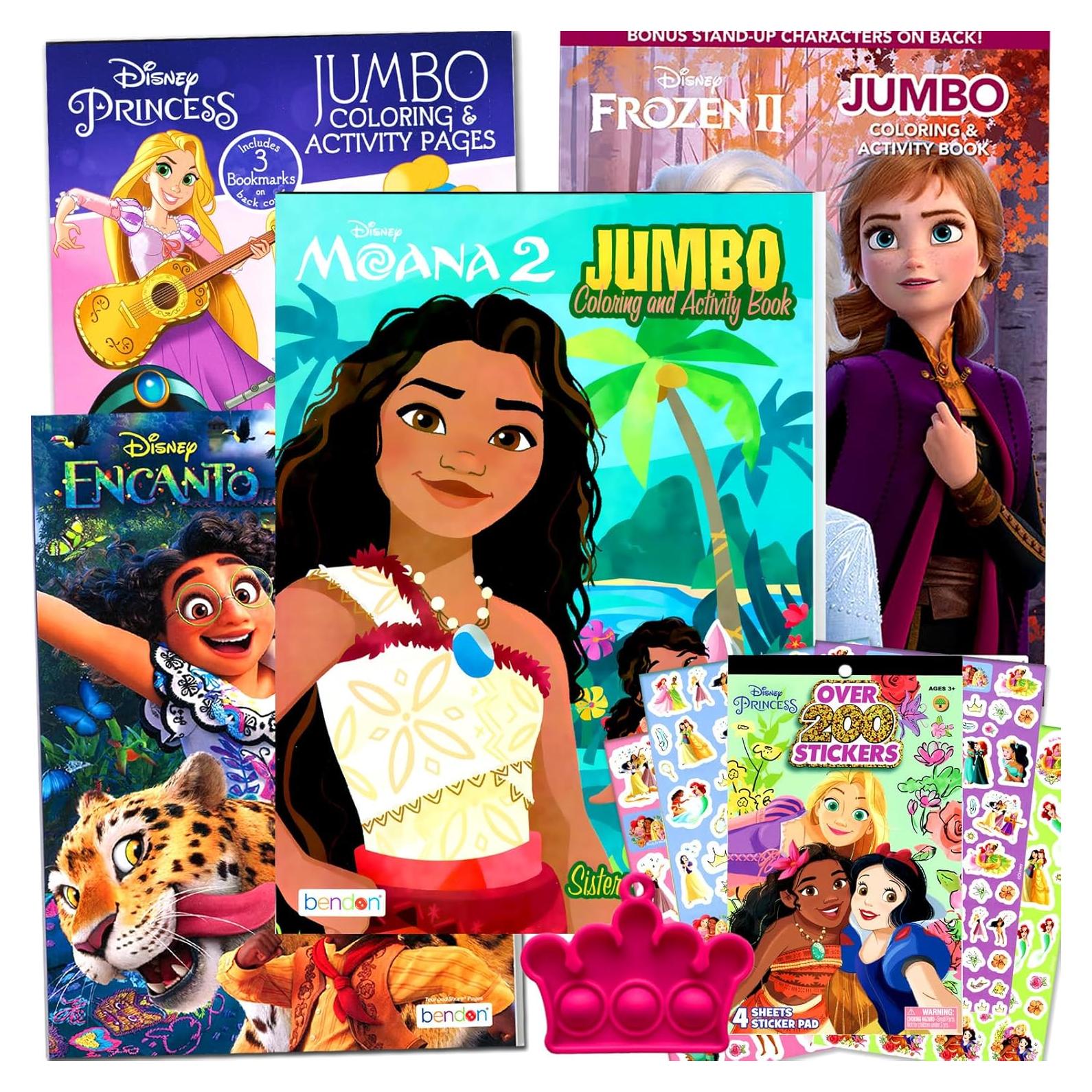 Conjunto de Libros para Colorear Disney - 4 Libros + Pegatinas