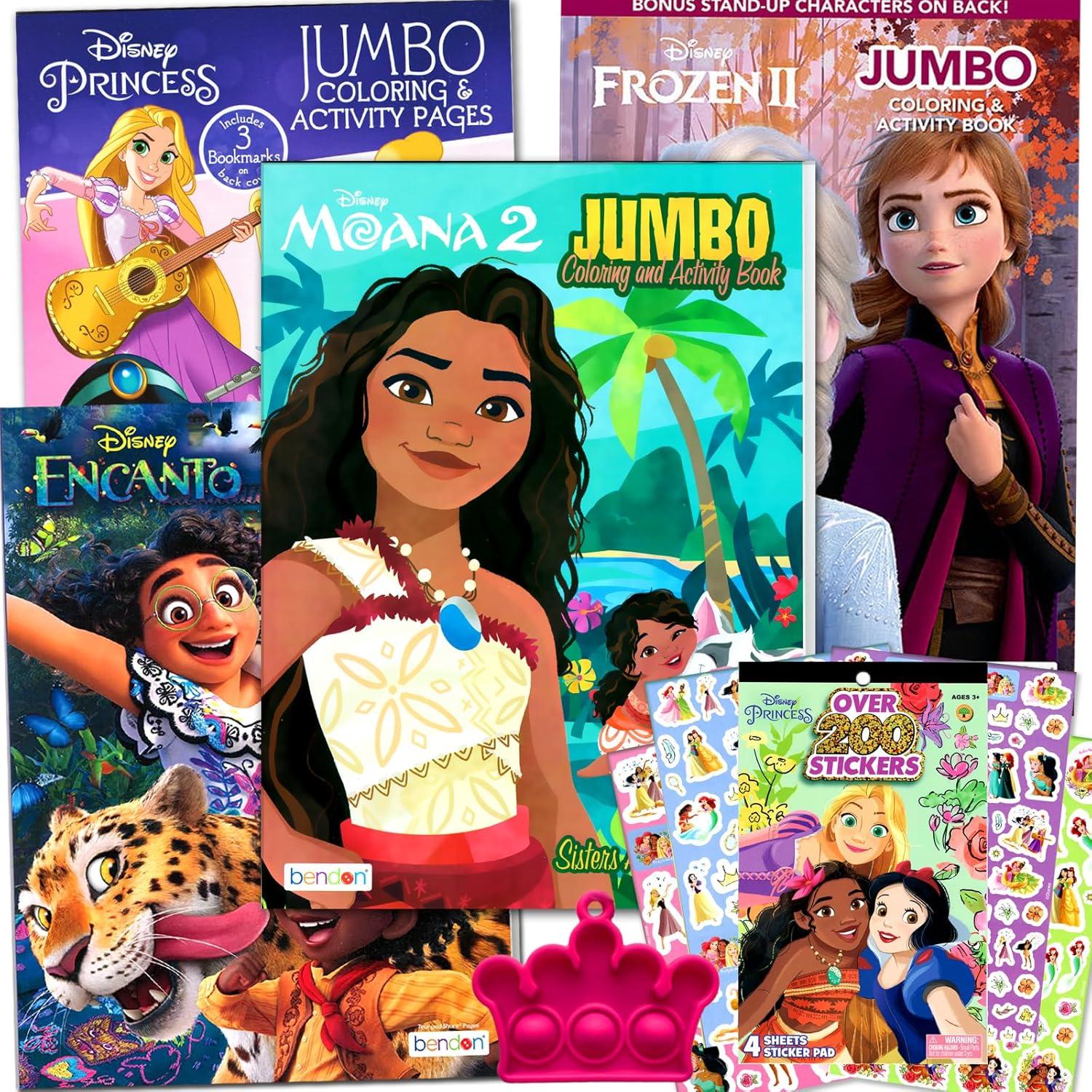 Conjunto de Libros para Colorear Disney - 4 Libros + Pegatinas