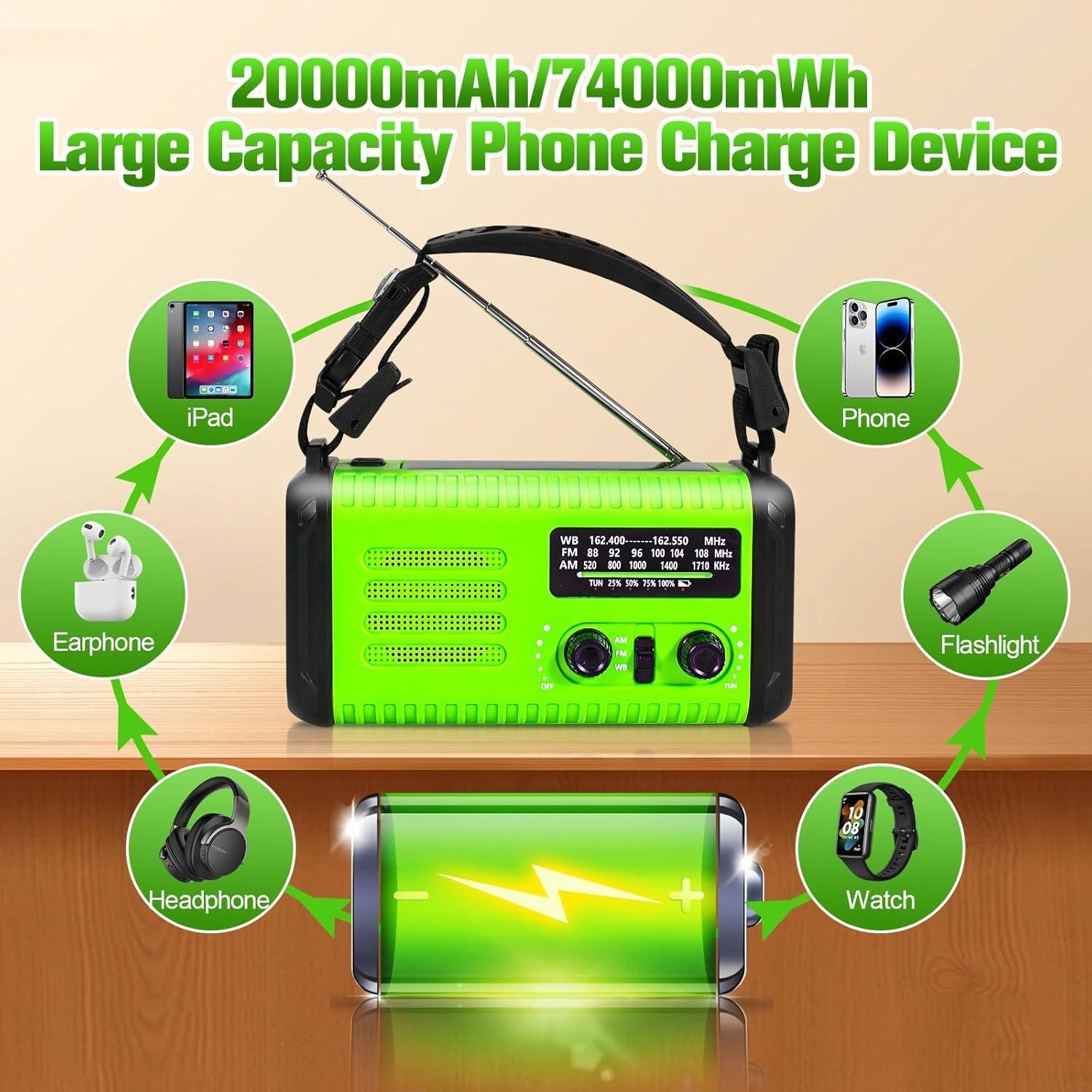 Radio Meteorológica Portátil Condor 1 20000mAh Carga Solar