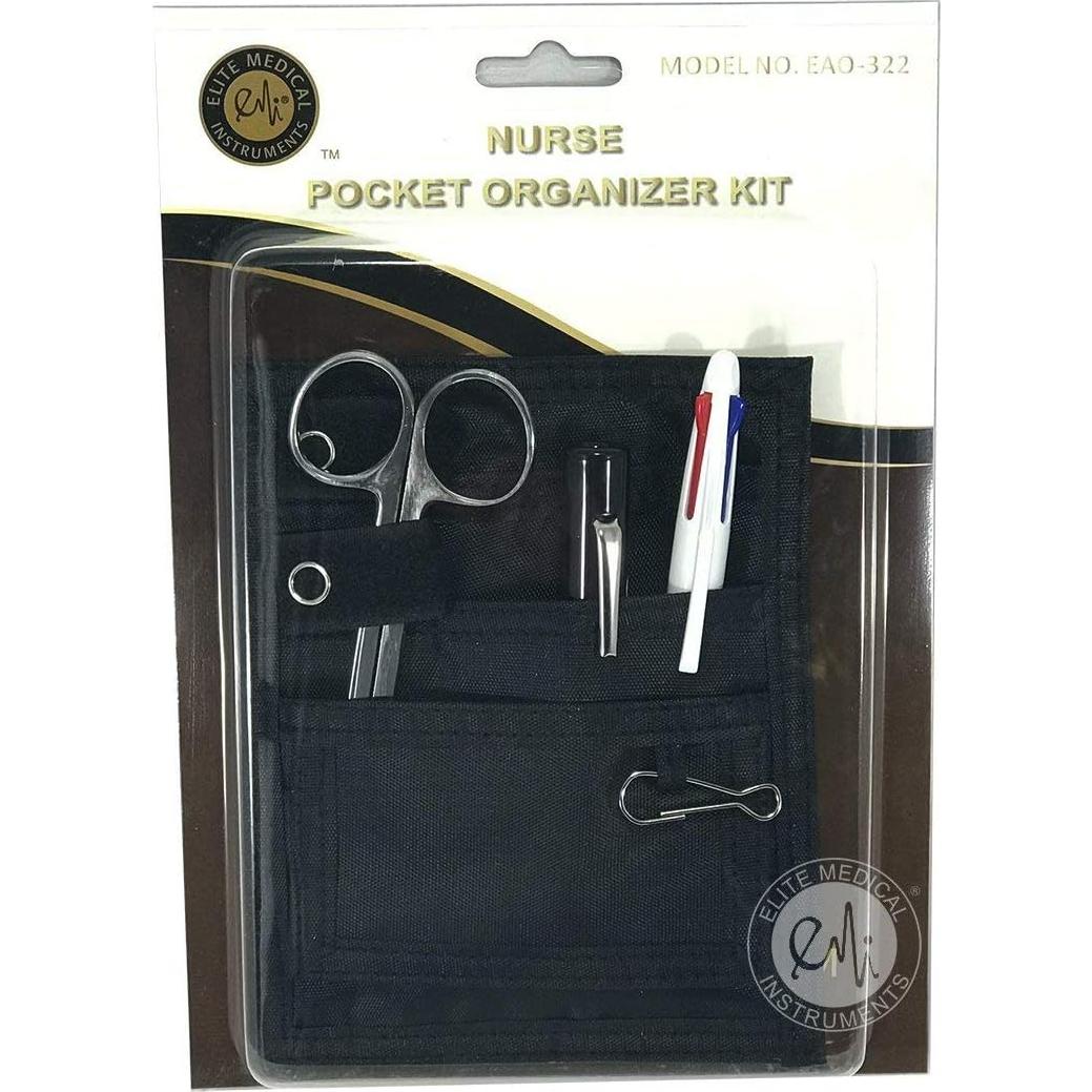 Kit Organizador de Bolsillo Negro Elite Medical 4 Piezas