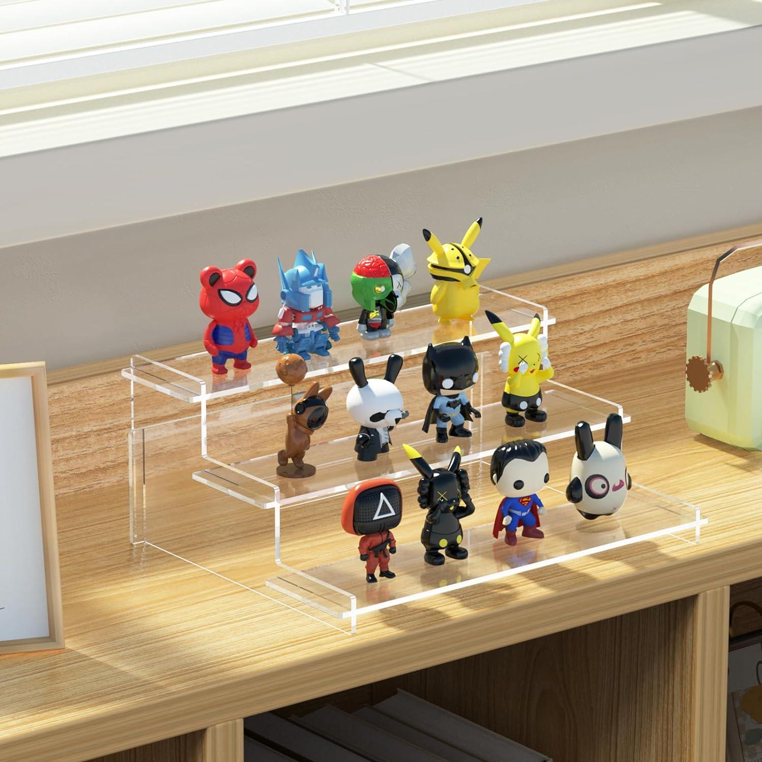 Soporte de exhibición acrílico 3 niveles Suneerplay 22.6x22.6 cm