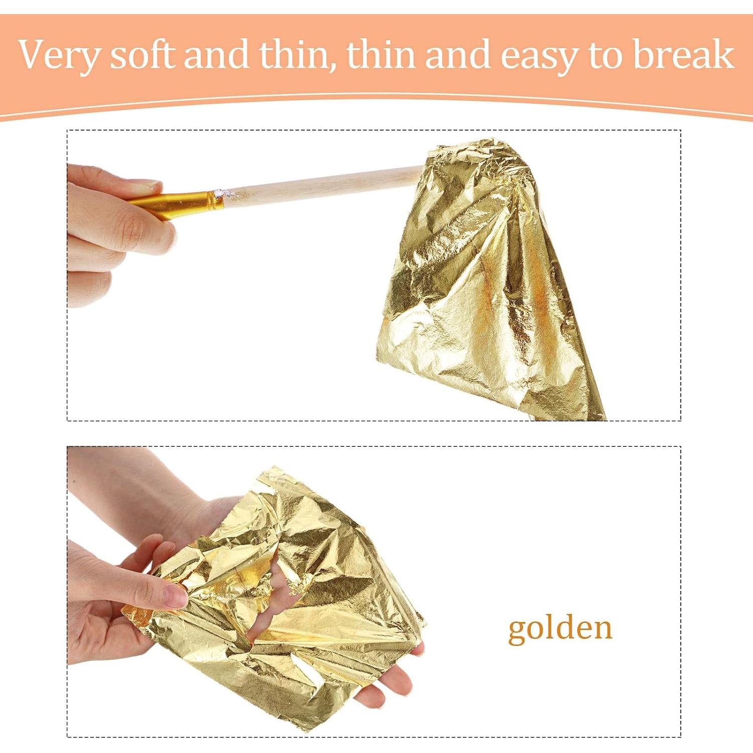 Cunhill 100 Hojas de Oro y Plata para Manualidades 14x14cm