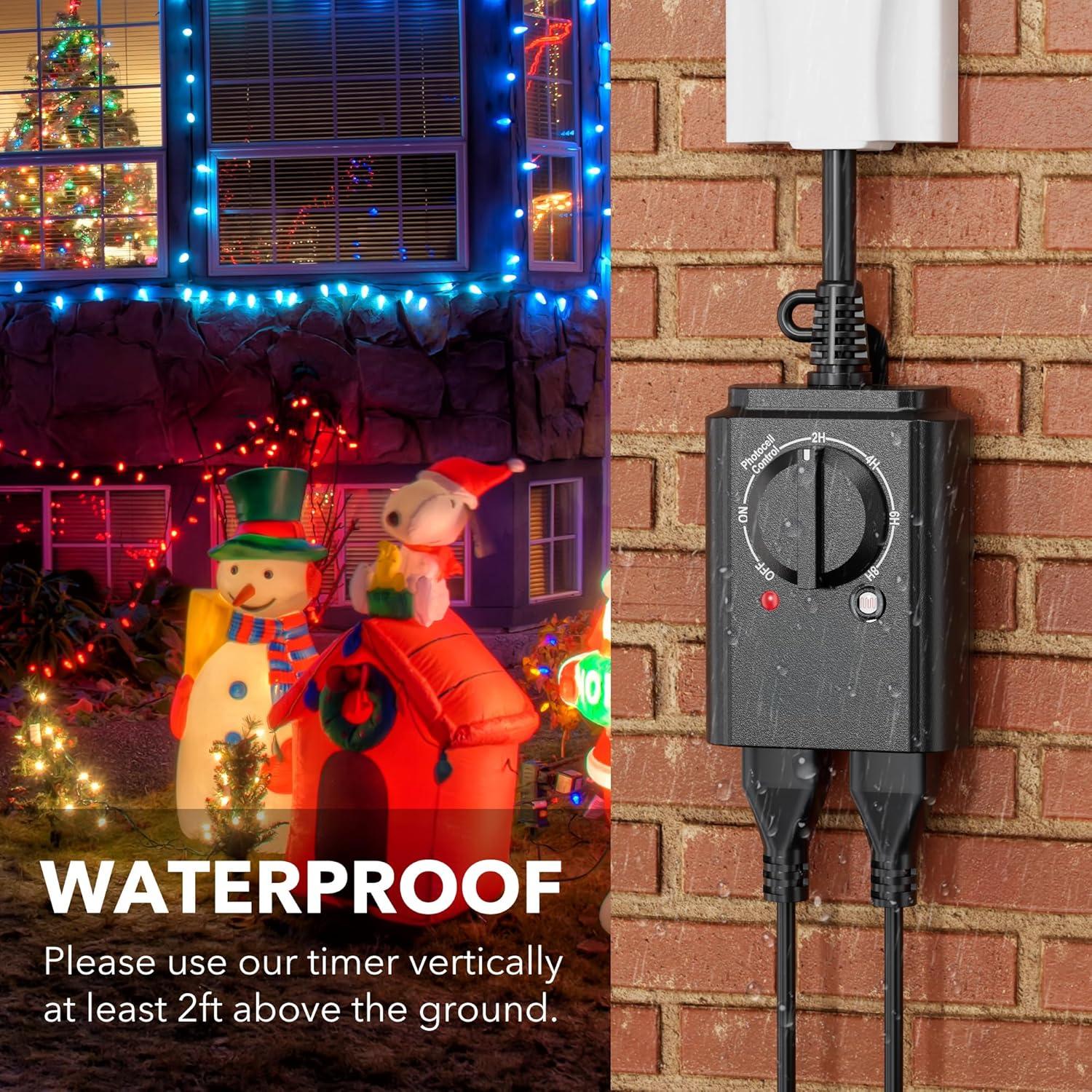 Temporizador de Luz Exterior BN-LINK Fotocélula 2 Paquete 15A