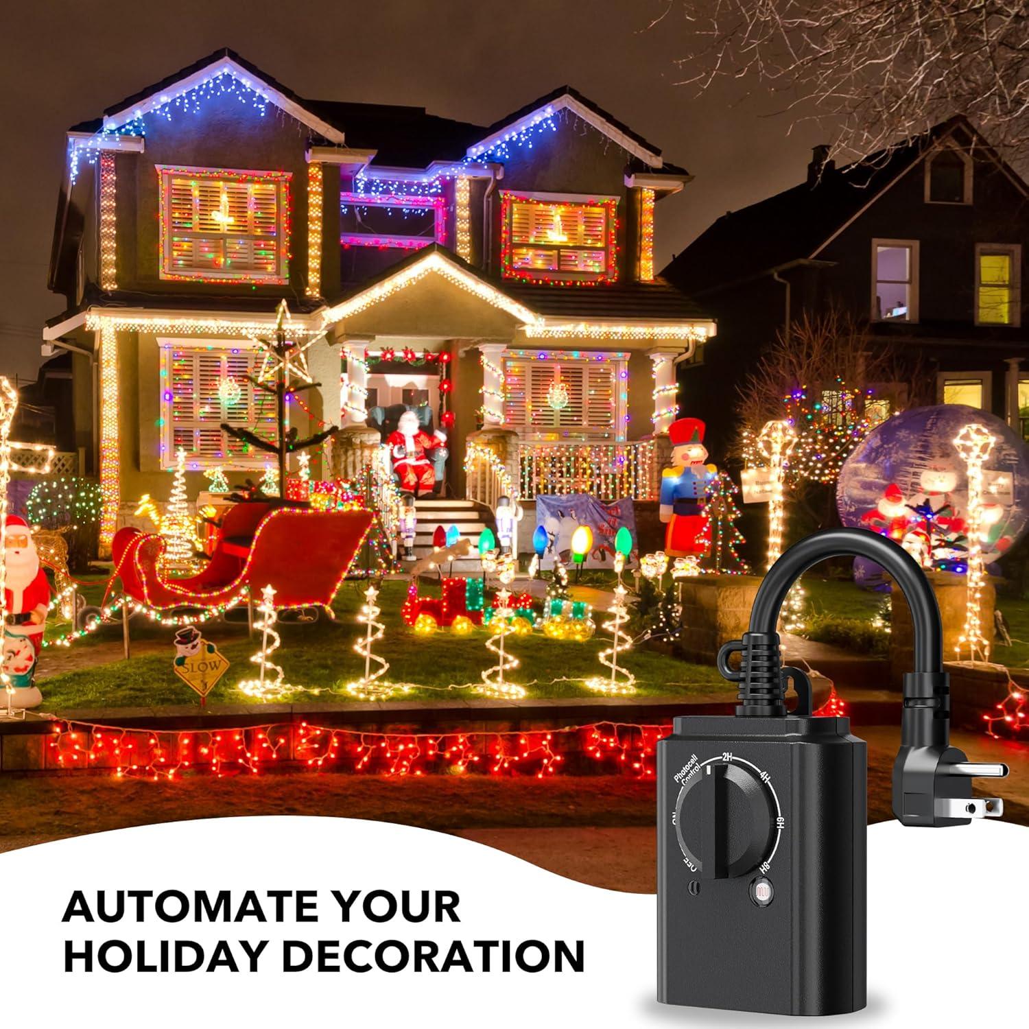 Temporizador de Luz Exterior BN-LINK Fotocélula 2 Paquete 15A