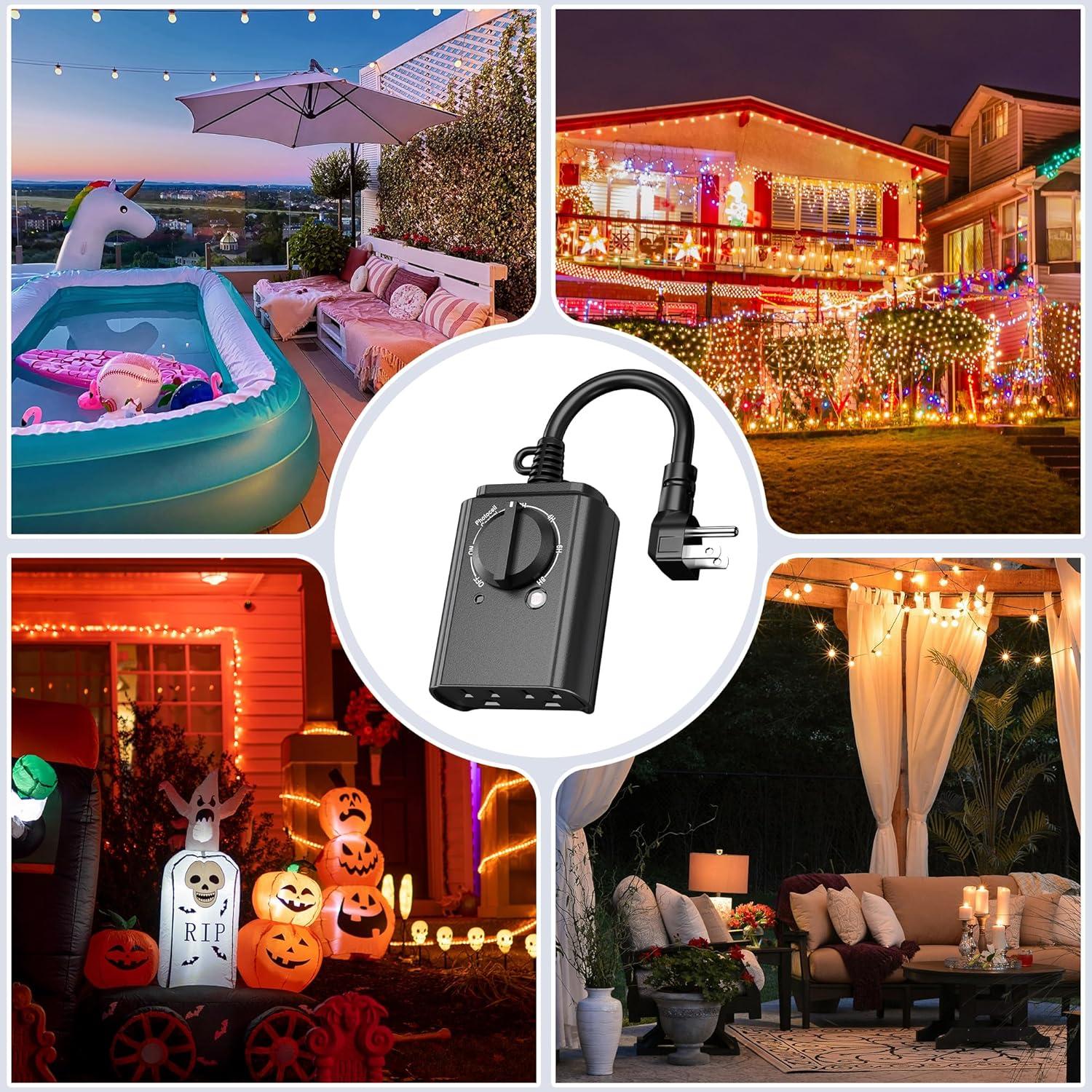 Temporizador de Luz Exterior BN-LINK Fotocélula 2 Paquete 15A