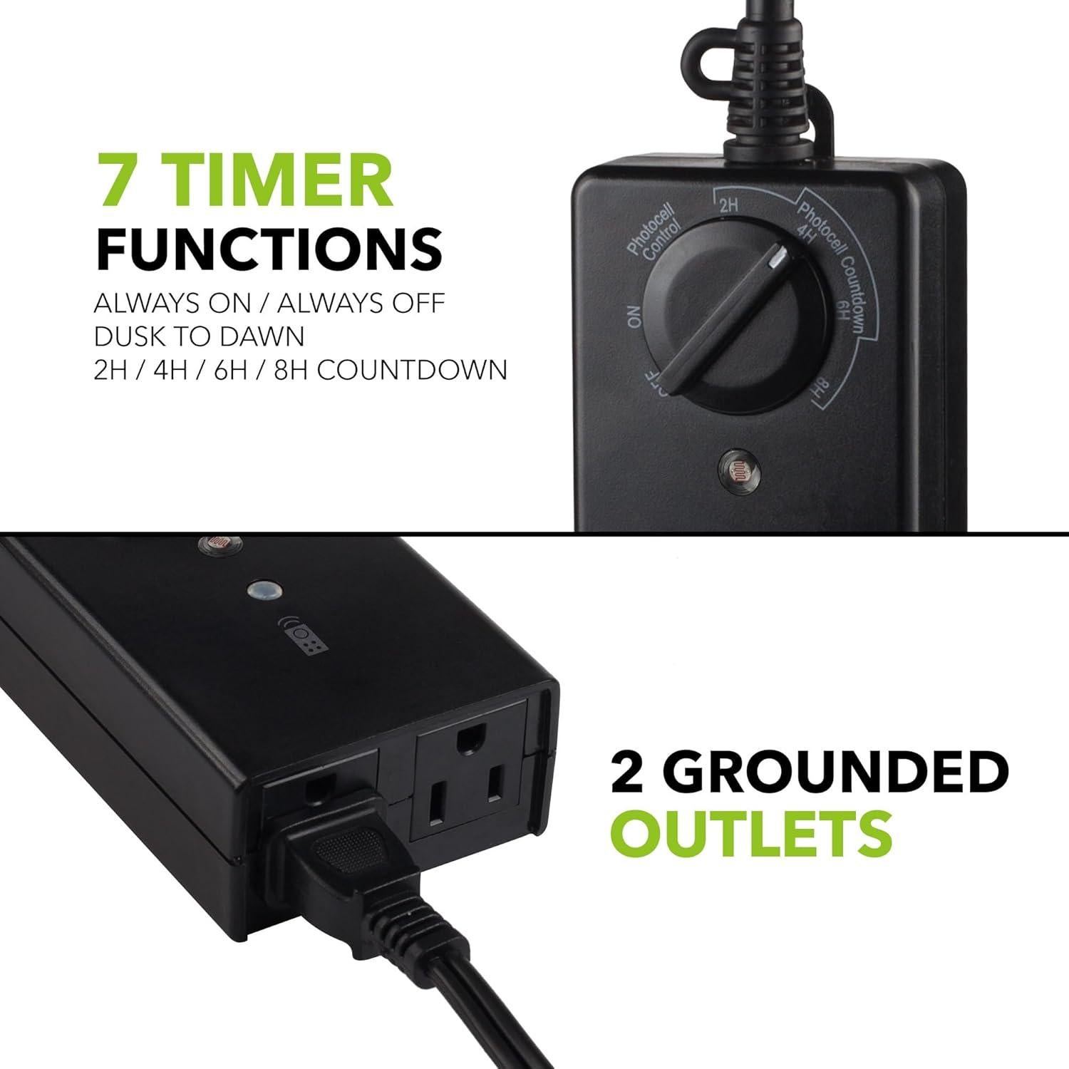 Temporizador de Luz Exterior BN-LINK 15A con Control Remoto