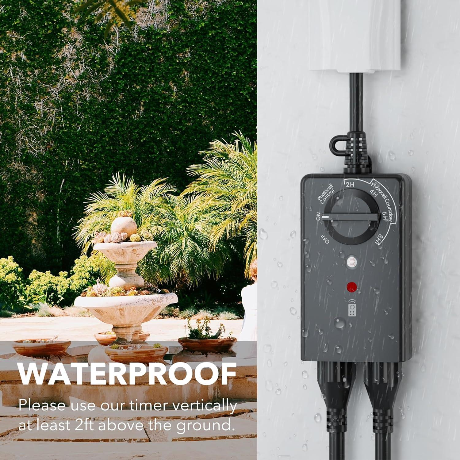 Temporizador de Luz Exterior BN-LINK 15A con Control Remoto