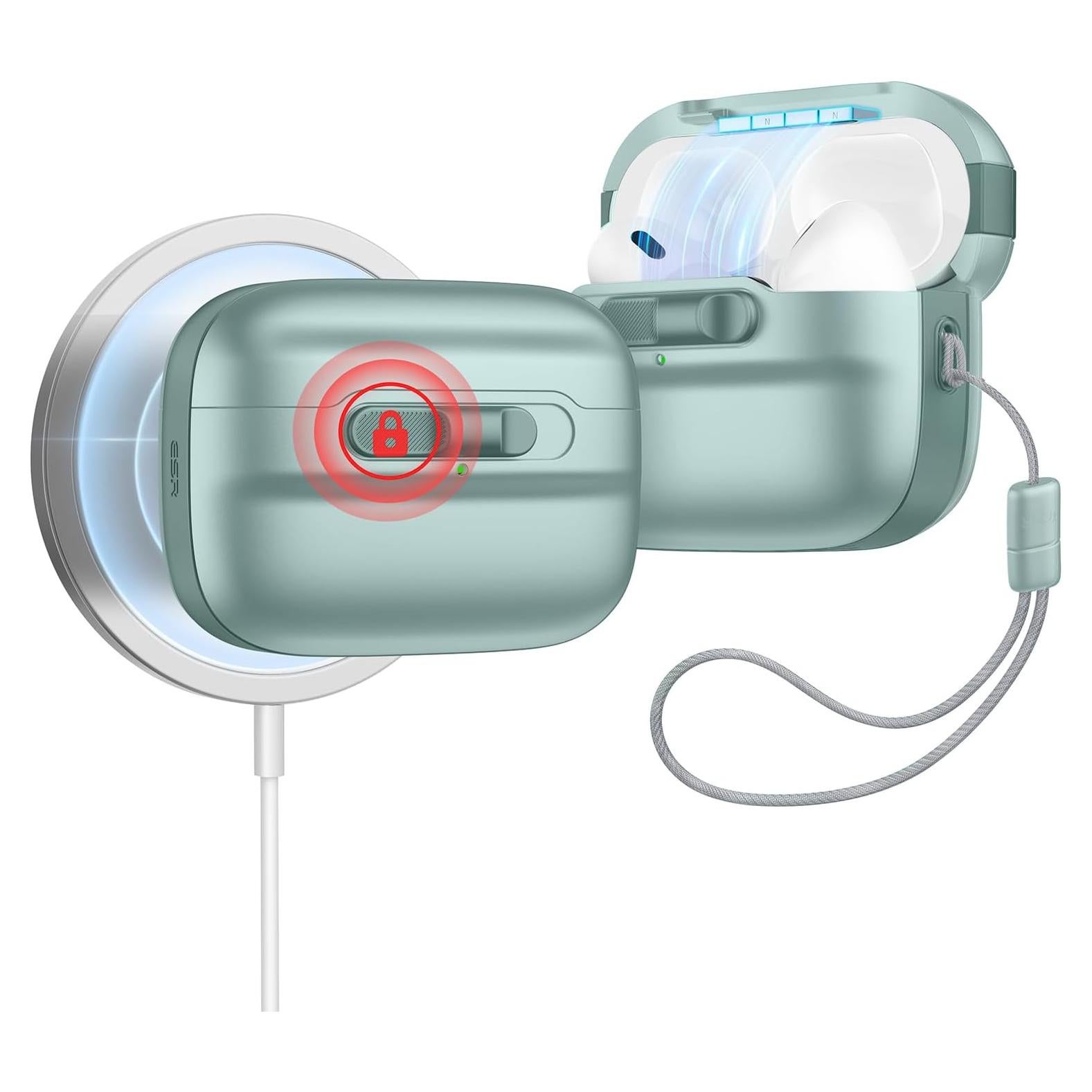 Funda ESR para AirPods Pro 2ª/1ª Gen Verde, MagSafe