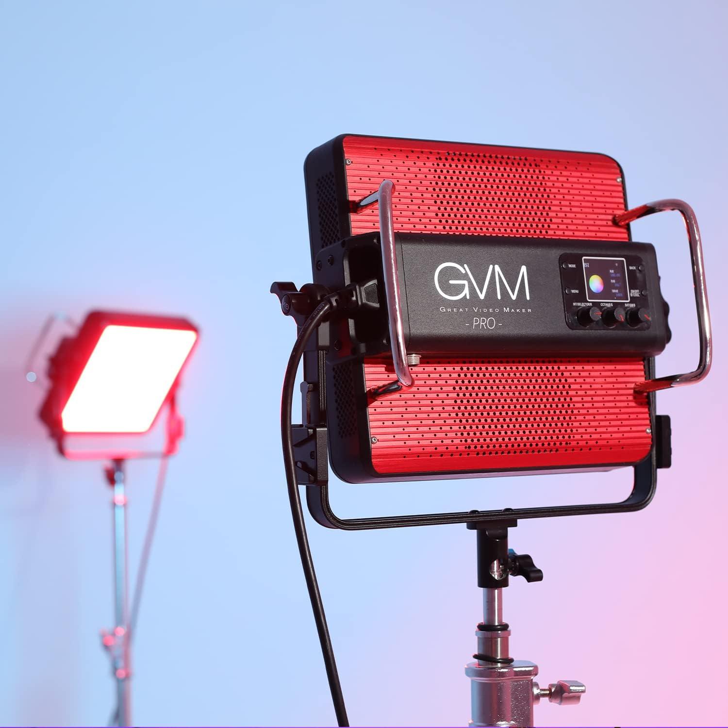 GVM 150W LED Video Light Panel 17200lux/0.5m, Photography Lighting with 2000-10000K, CRI/TLCI 97+, RGB, Gel, 24 Effects, Video Lighting for Filming Camera & Photo Recording with App, DMX, Battery