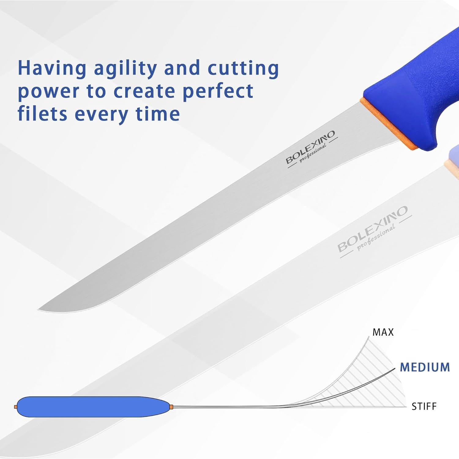 Cuchillo de Filete de Pescado BOLEXINO 17.8 cm Acero Inoxidable