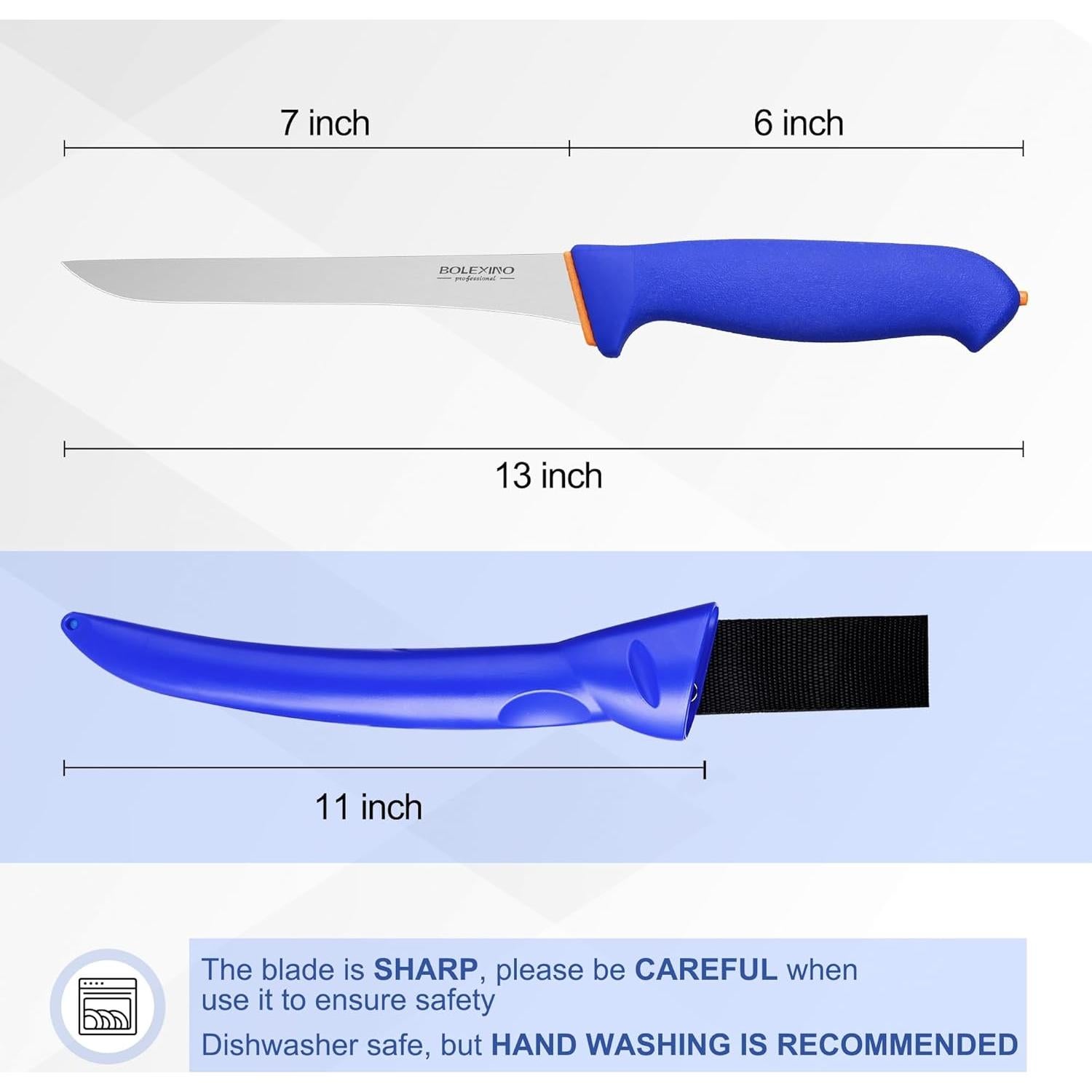 Cuchillo de Filete de Pescado BOLEXINO 17.8 cm Acero Inoxidable