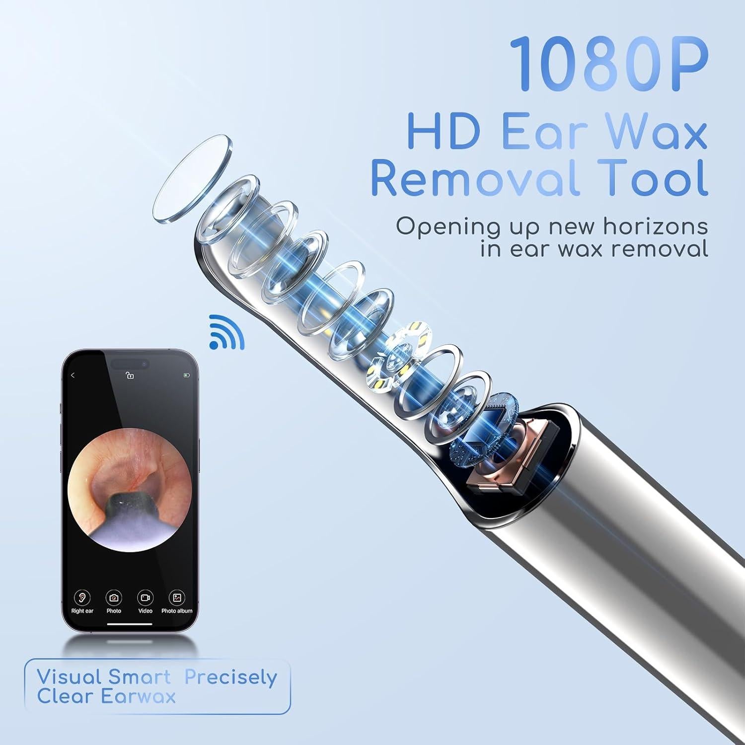 Kit de Limpieza de Oídos Eléctrico ENIFER con Cámara 1080P