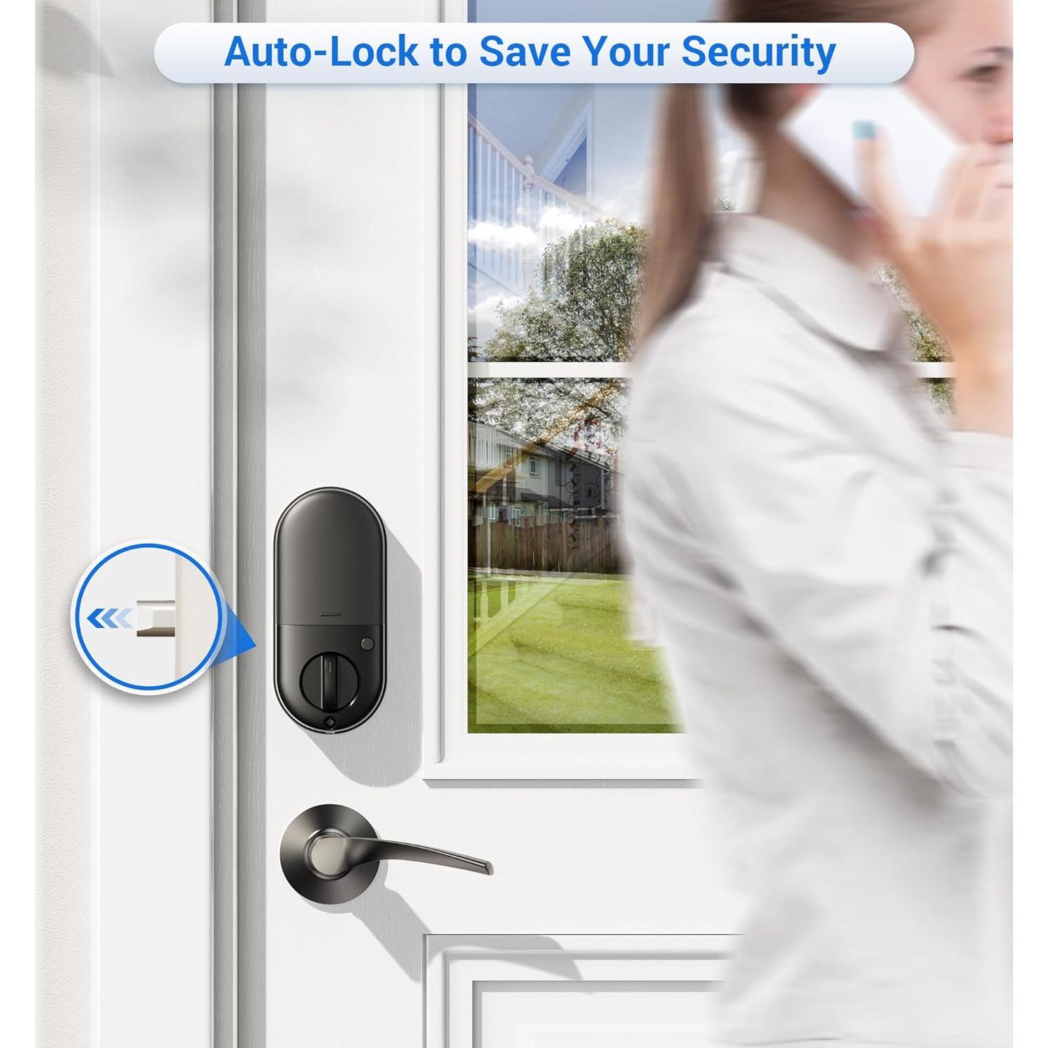 Cerradura Inteligente Veise RZ07B con Huella Dactilar y Manijas