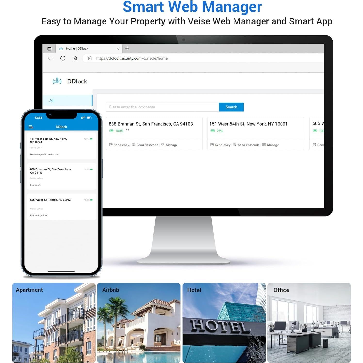 Cerradura Inteligente Veise RZ07B con Huella Dactilar y Manijas