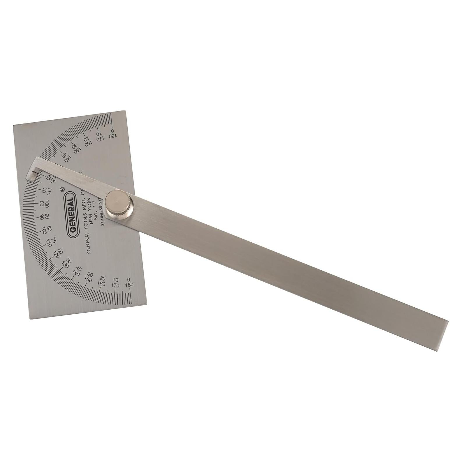 Transportador de Ángulo General Tools 17 Acero Inoxidable 15.24 cm