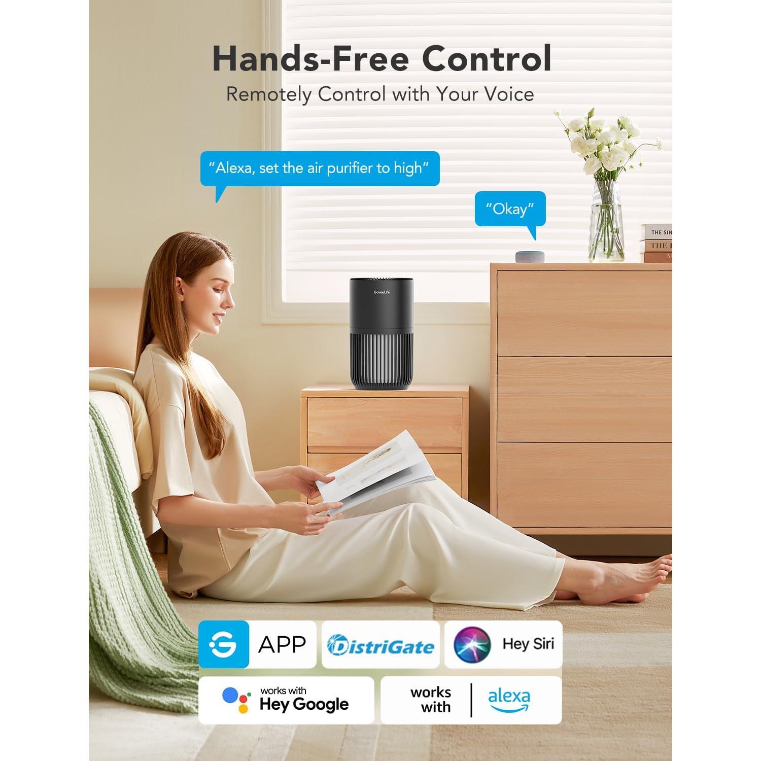 Purificador de Aire GoveeLife Mini HEPA Inteligente Negro